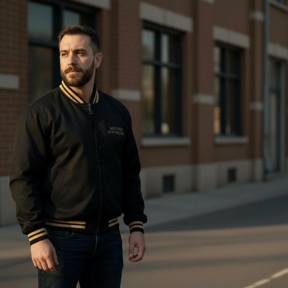 Vintage King Louie Black and Gold Bomber Jacket